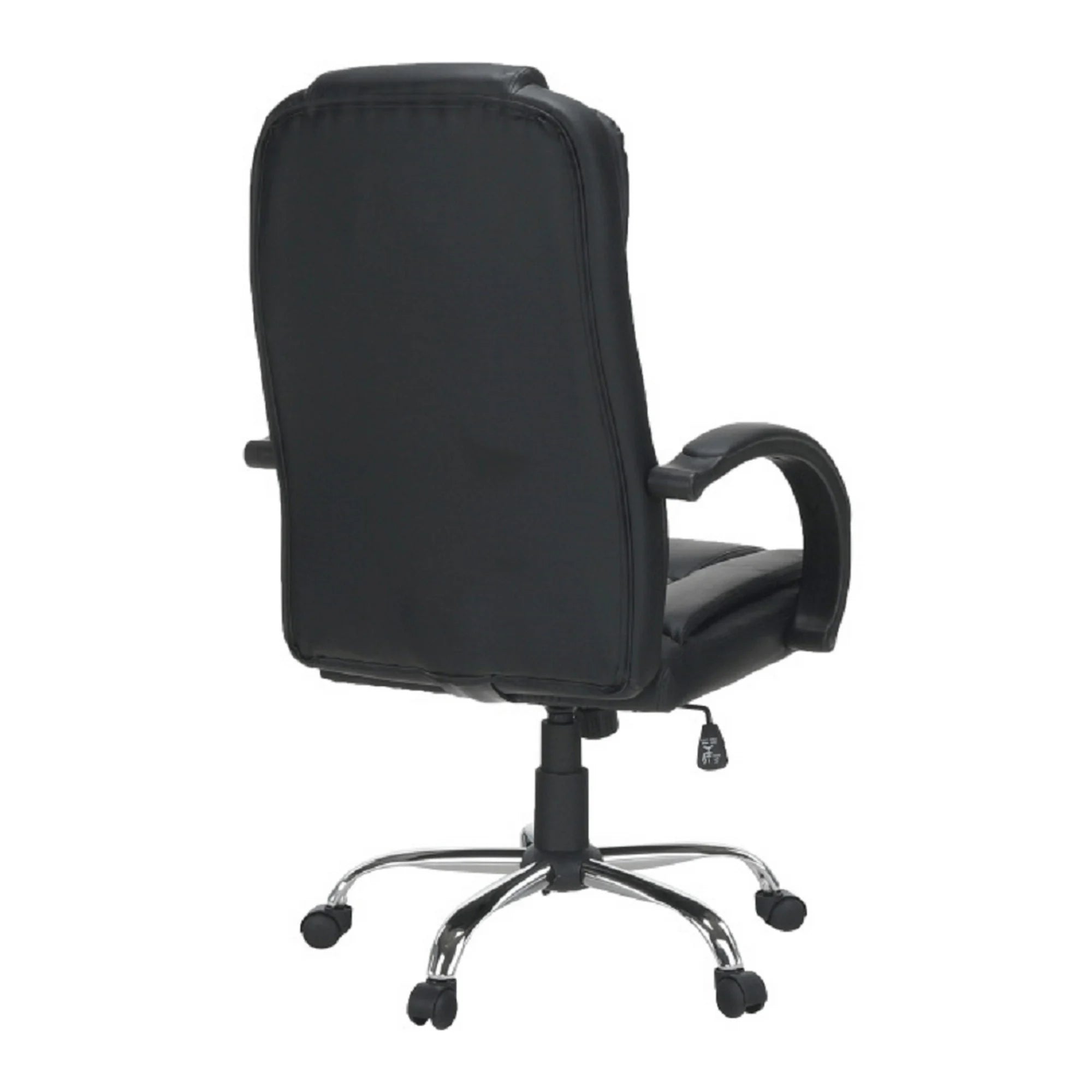 Scaun de birou MADOX, negru/crom, piele ecologica/metal/plastic, 66x57x113/123 cm