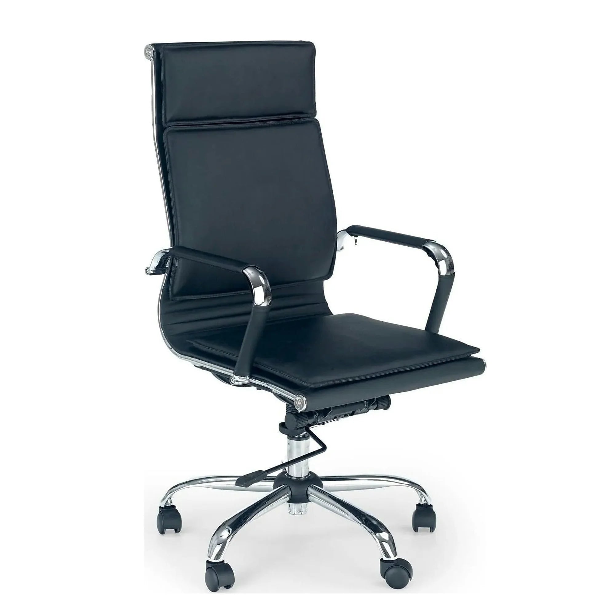 Scaun de birou MANTUS, negru, piele ecologica, 58x60x108/118 cm