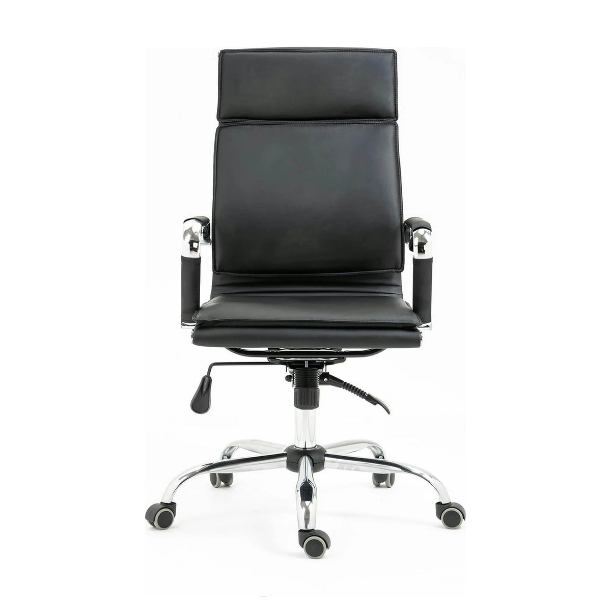 Scaun de birou MANTUS, negru, piele ecologica, 58x60x108/118 cm