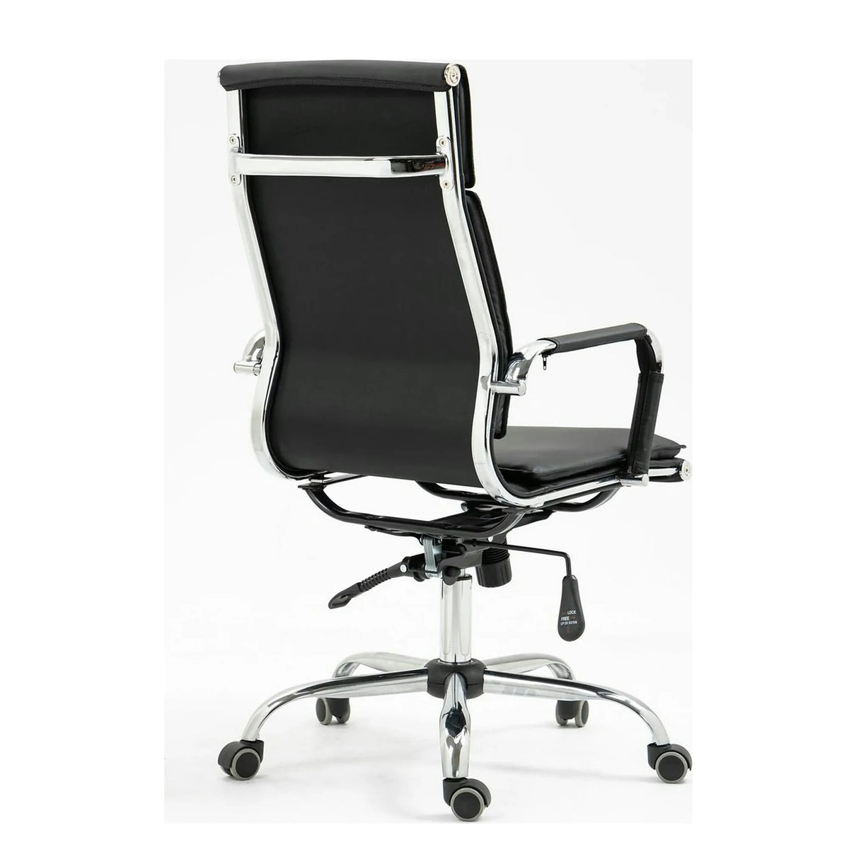 Scaun de birou MANTUS, negru, piele ecologica, 58x60x108/118 cm