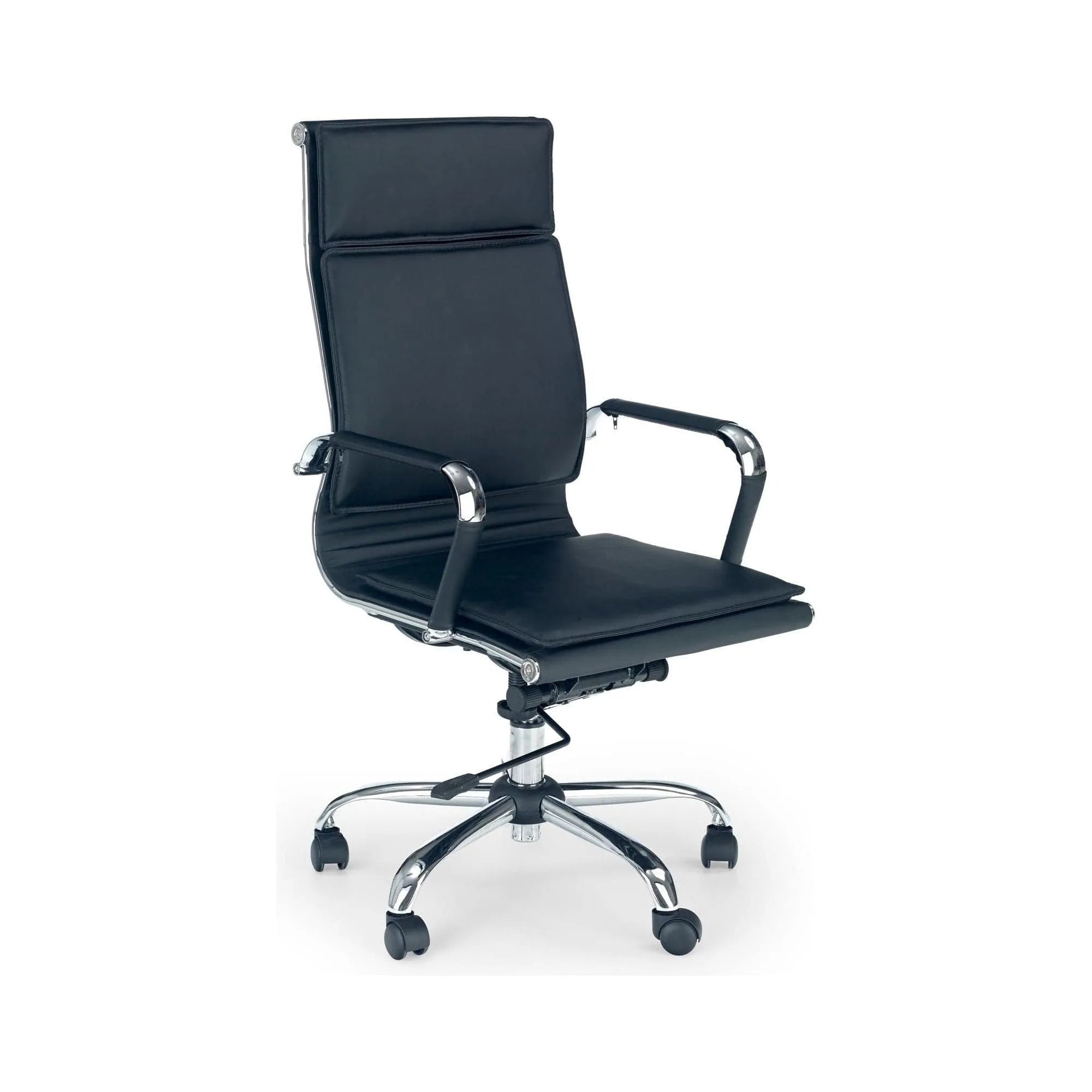 Scaun de birou MANTUS, negru, piele ecologica, 58x60x108/118 cm