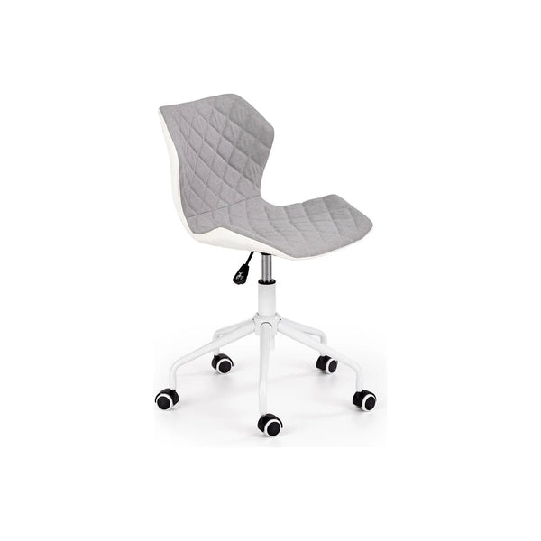 Scaun de birou MATRIX 3, alb/gri, piele ecologica/stofa, 48x57x79/88 cm
