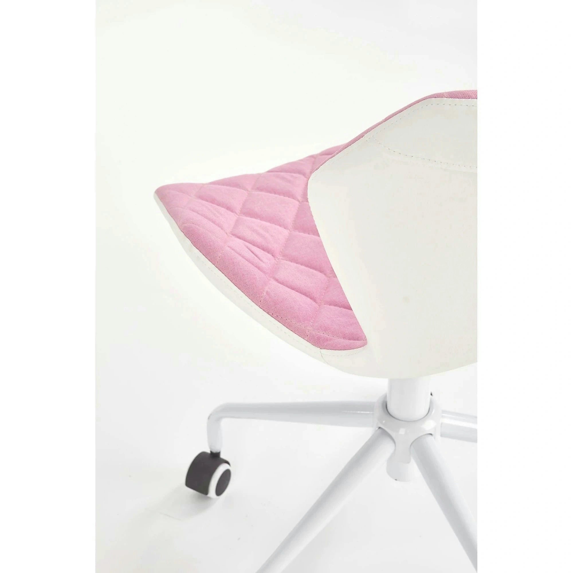 Scaun de birou MATRIX 3, alb/roz, piele ecologica/stofa, 48x57x79/88 cm