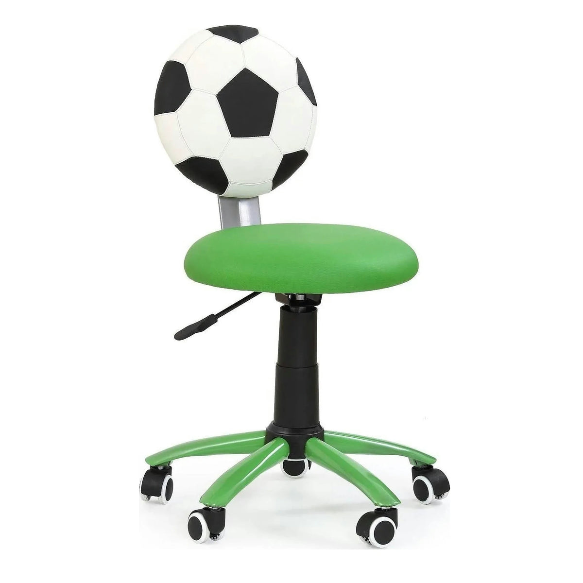 Scaun de birou pentru copii GOL, verde/alb/negru, piele ecologica, 39x52x75/85 cm