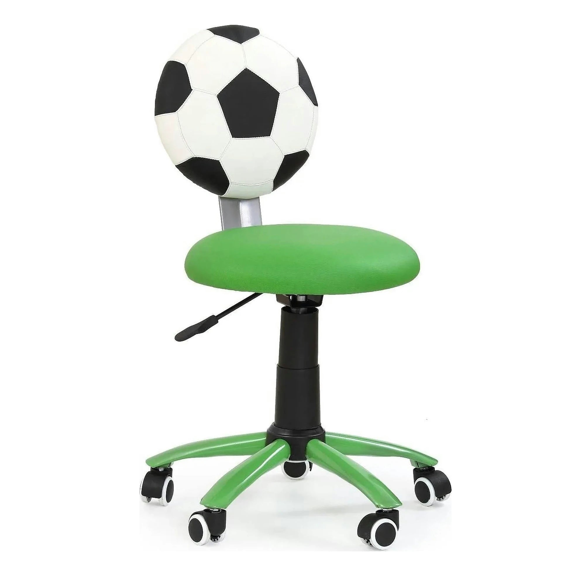 Scaun de birou pentru copii GOL, verde/alb/negru, piele ecologica, 39x52x75/85 cm