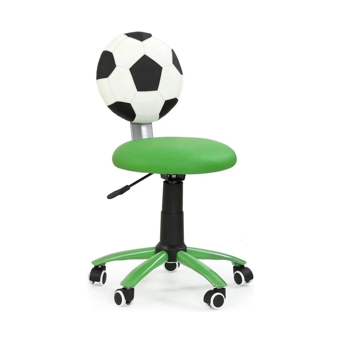 Scaun de birou pentru copii GOL, verde/alb/negru, piele ecologica, 39x52x75/85 cm
