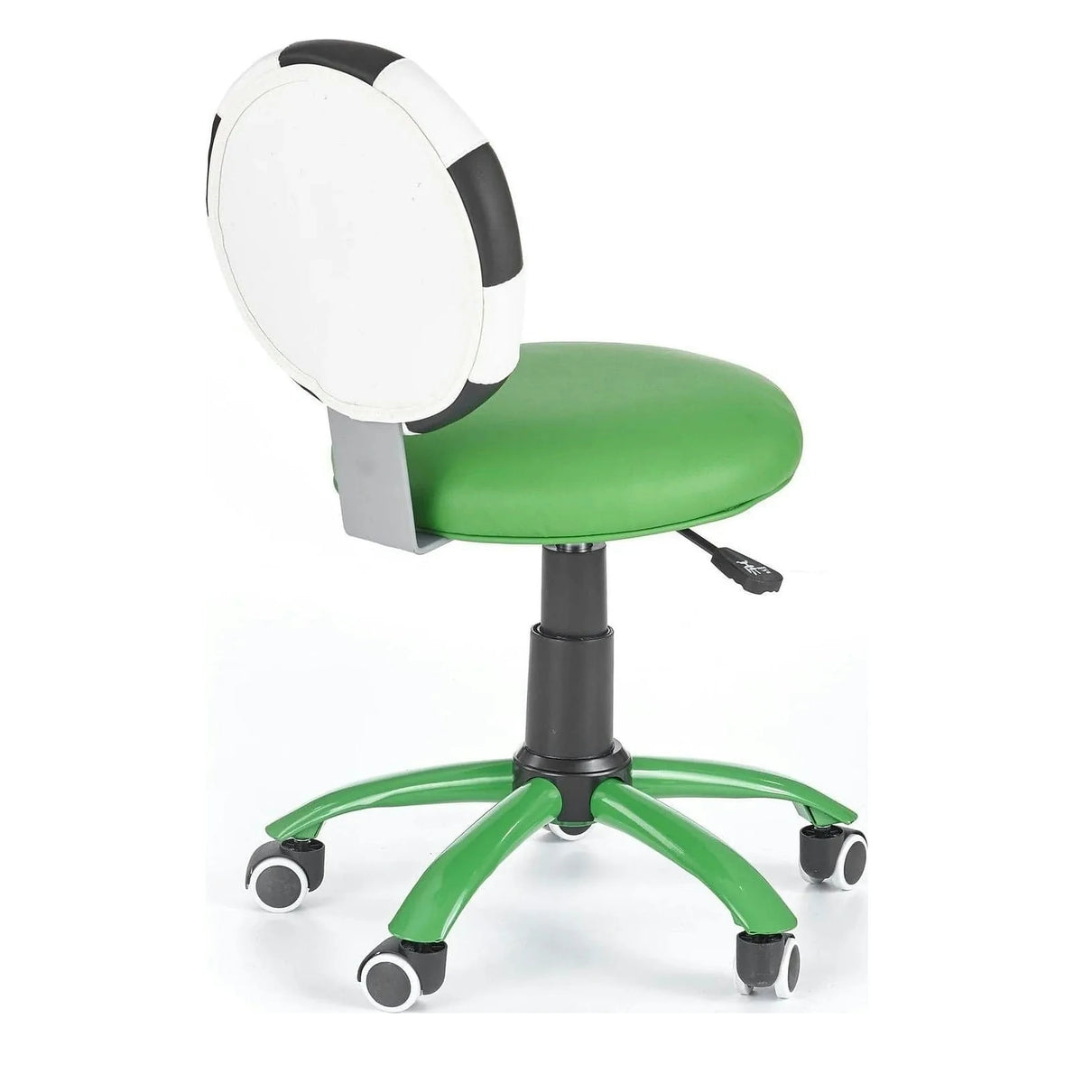 Scaun de birou pentru copii GOL, verde/alb/negru, piele ecologica, 39x52x75/85 cm