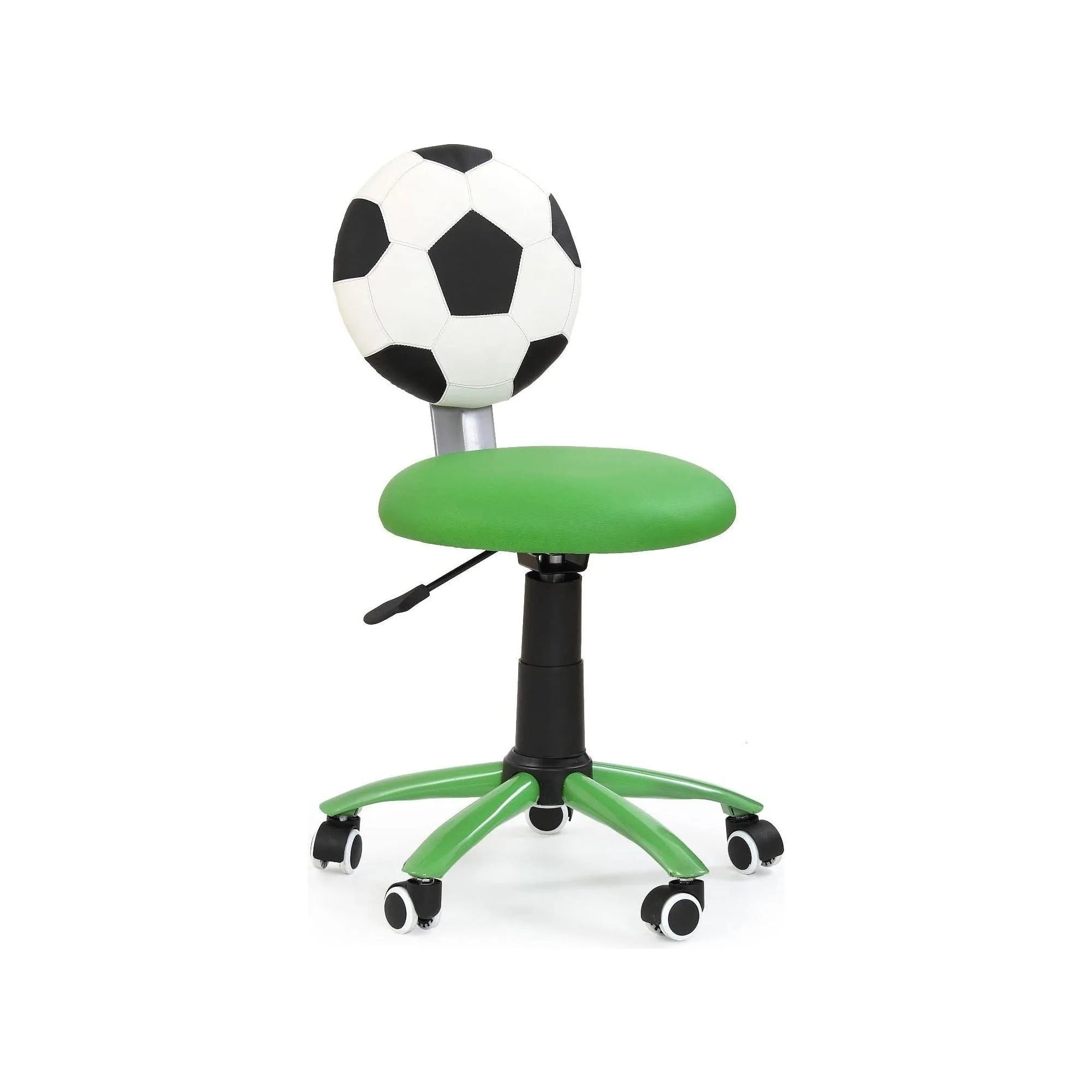 Scaun de birou pentru copii GOL, verde/alb/negru, piele ecologica, 39x52x75/85 cm