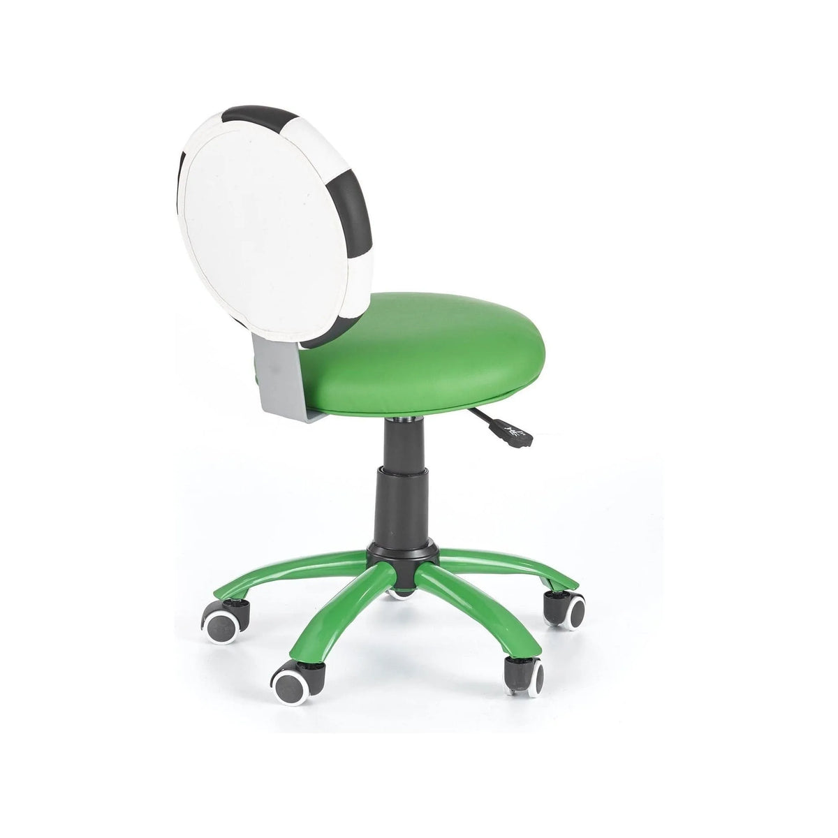 Scaun de birou pentru copii GOL, verde/alb/negru, piele ecologica, 39x52x75/85 cm