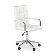 Scaun de birou pentru copii GONZO 2, alb, piele ecologica, 53x60x98/110 cm