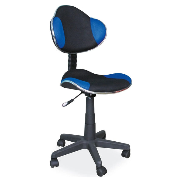 Scaun de birou pentru copii Q-G2, negru/albastru, stofa/plastic, 48x41x80/91 cm