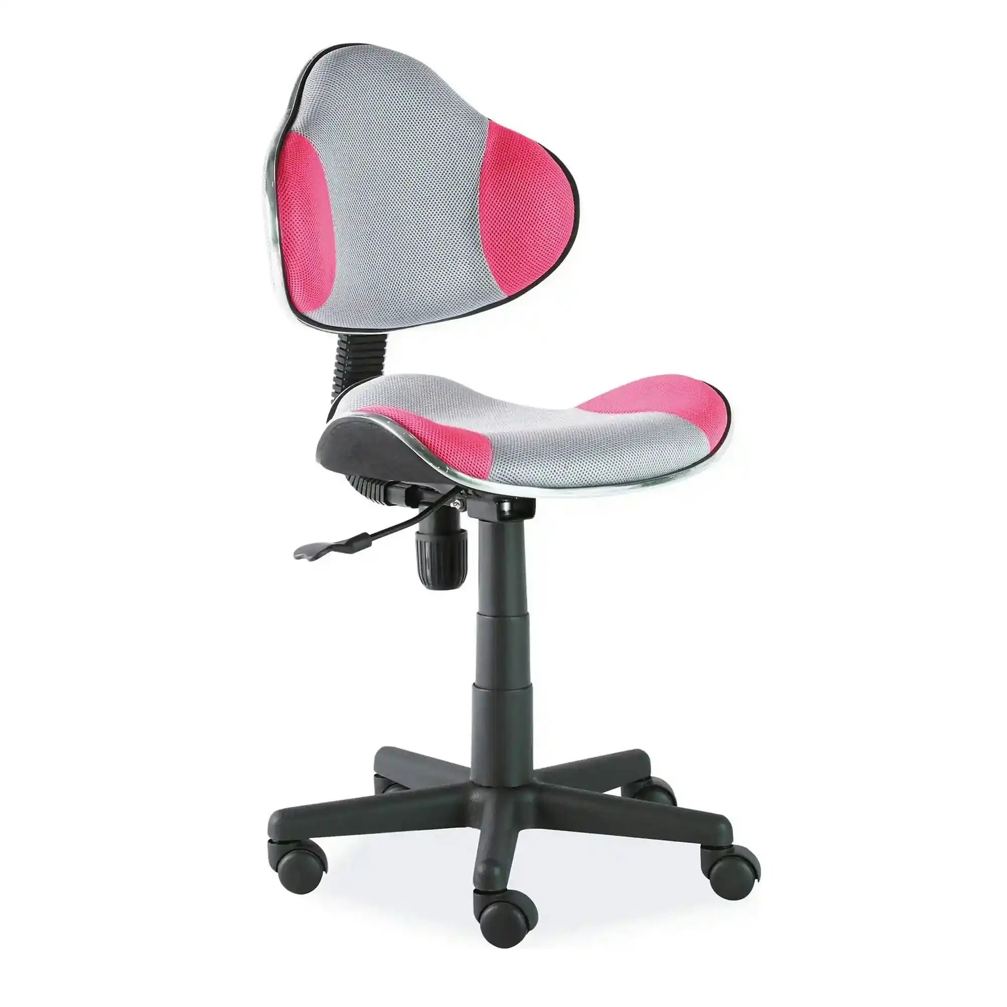 Scaun de birou pentru copii Q-G2, roz/gri, stofa mesh, 48x41x80/92 cm