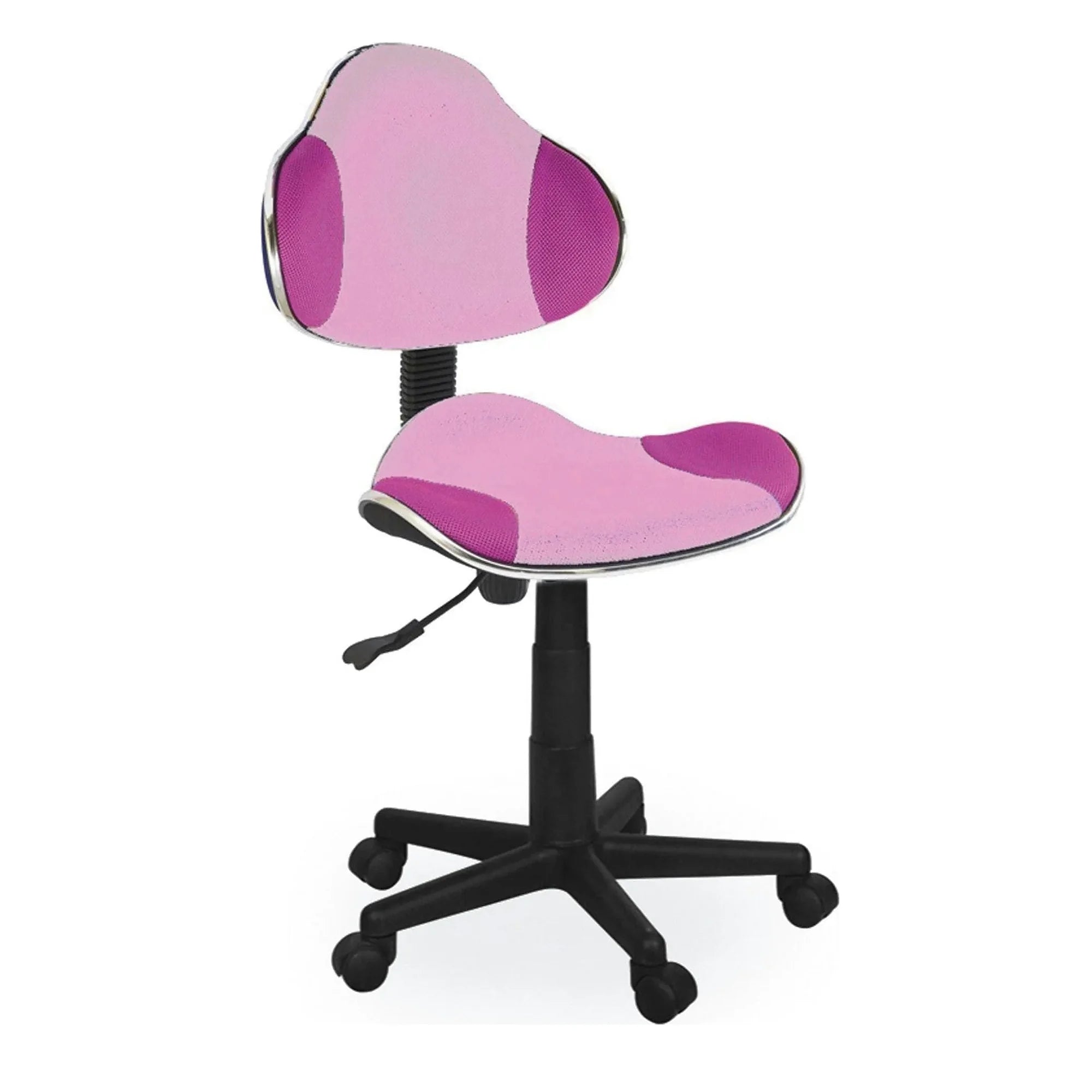 Scaun de birou pentru copii Q-G2, roz/negru, stofa/plastic, 48x41x80/92 cm