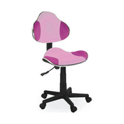 Scaun de birou pentru copii Q-G2, roz/negru, stofa/plastic, 48x41x80/92 cm