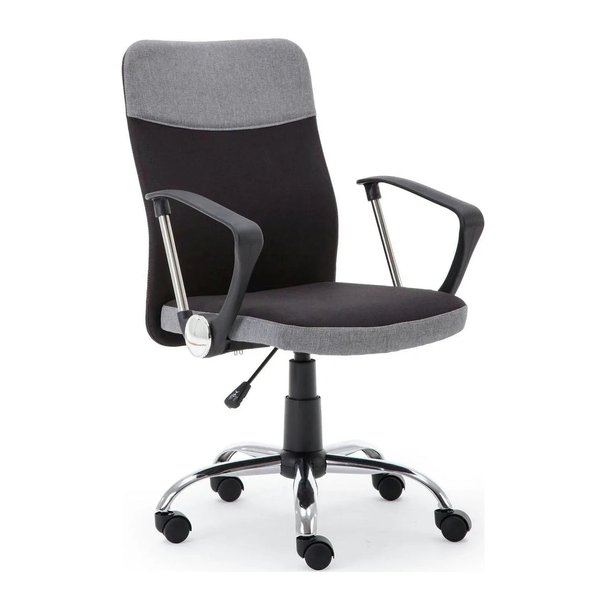 Scaun de birou pentru copii TOPIC, gri/negru, stofa, 60x57x94/104 cm