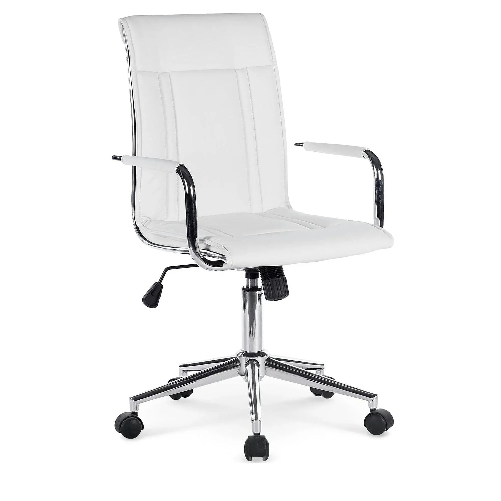 Scaun de birou PORTO 2, alb, piele ecologica, 53x57x97/107 cm