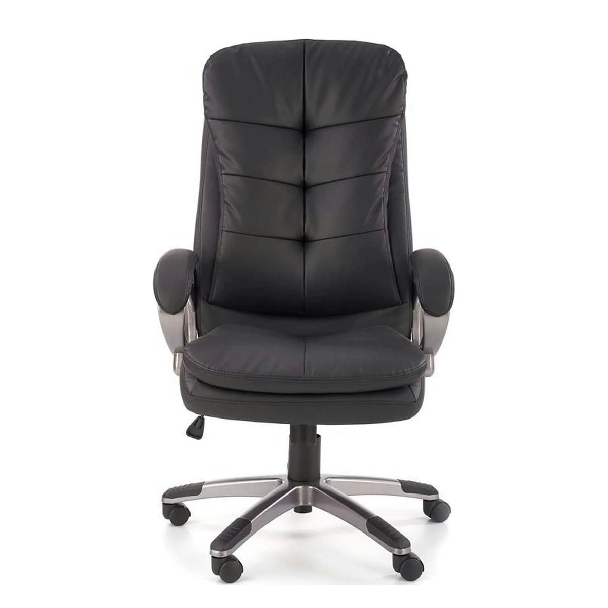 Scaun de birou PRESTON, negru/crom, piele ecologica/metal, 66x72x114/124 cm