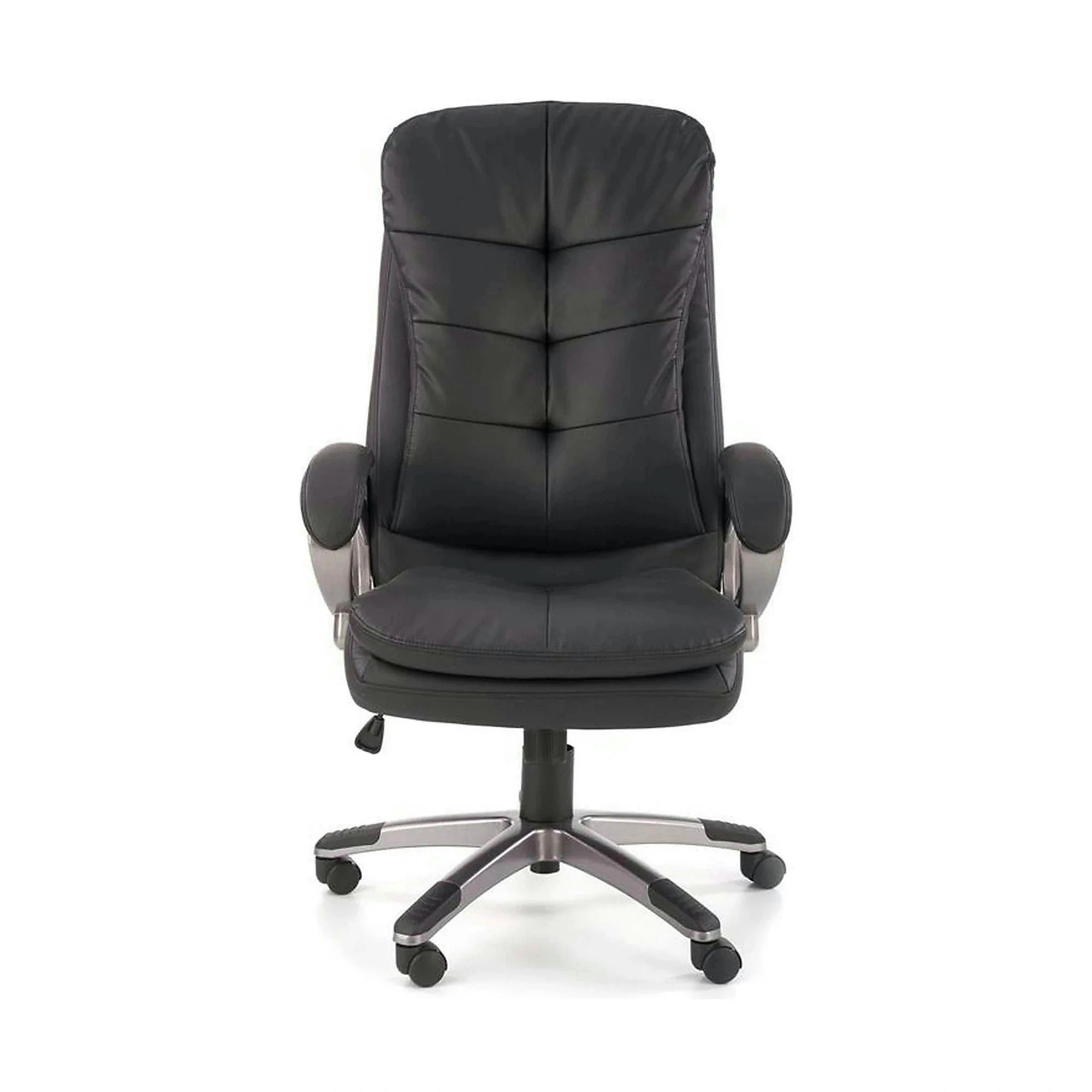 Scaun de birou PRESTON, negru/crom, piele ecologica/metal, 66x72x114/124 cm