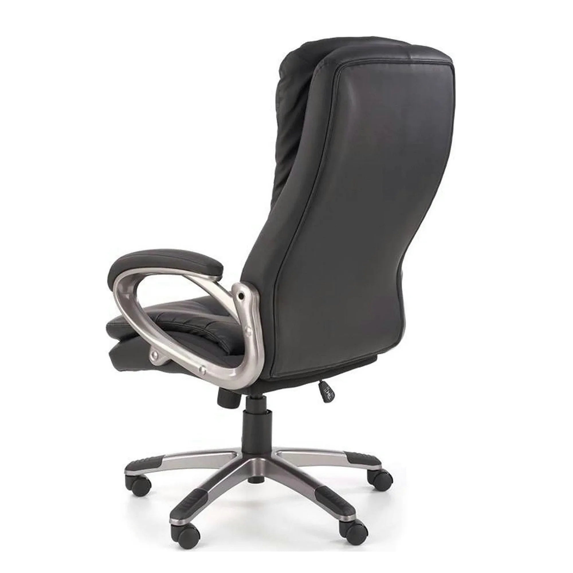 Scaun de birou PRESTON, negru/crom, piele ecologica/metal, 66x72x114/124 cm