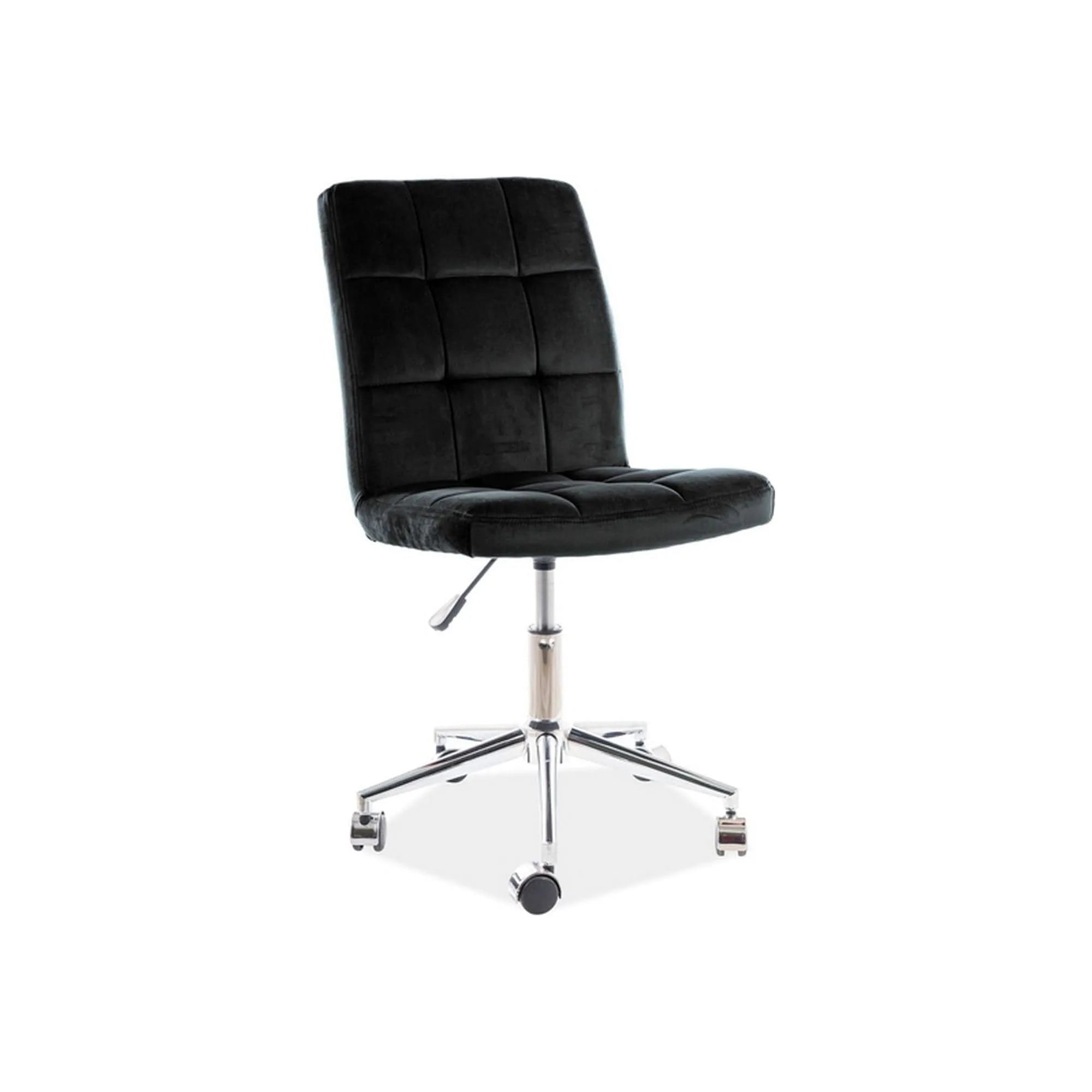 Scaun de birou Q-020, negru/crom, stofa catifelata/metal/plastic, 51x40x87/97 cm