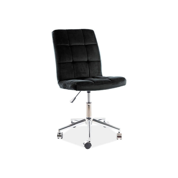 Scaun de birou Q-020, negru/crom, stofa catifelata/metal/plastic, 51x40x87/97 cm