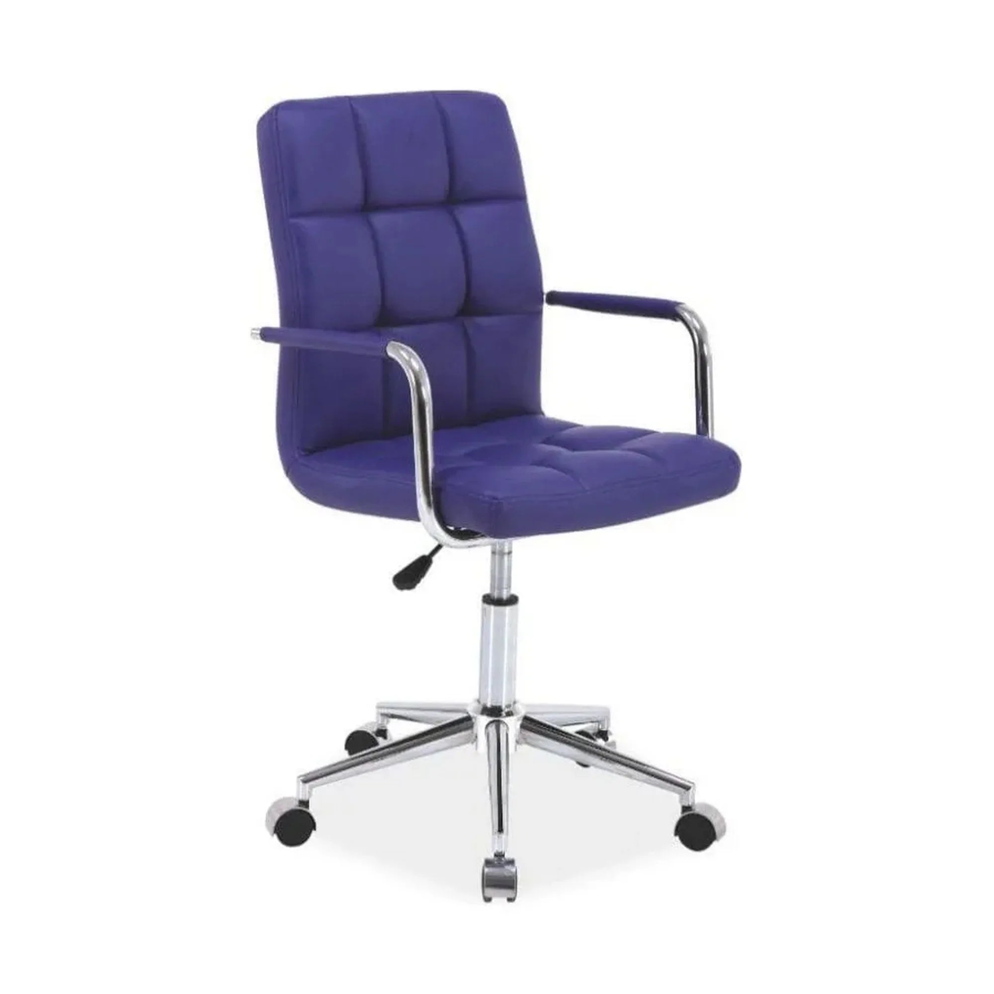 Scaun de birou Q-022, violet, piele ecologica/metal/plastic, 51x40x87/97 cm
