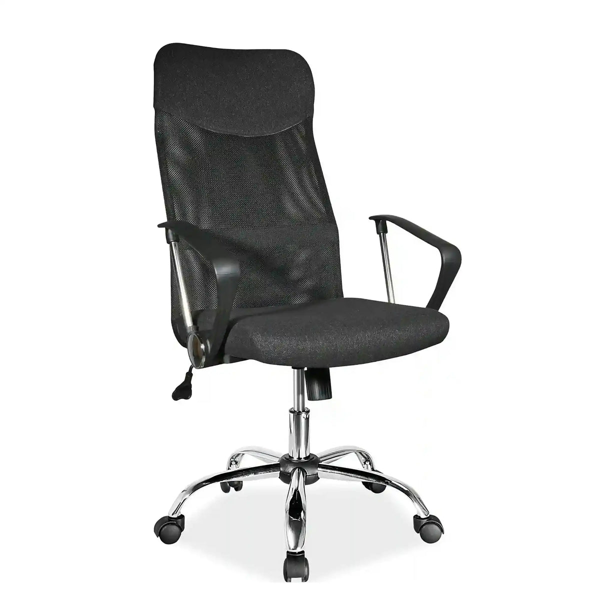 Scaun de birou Q-025, negru, stofa meshm 62x50x107/116 cm