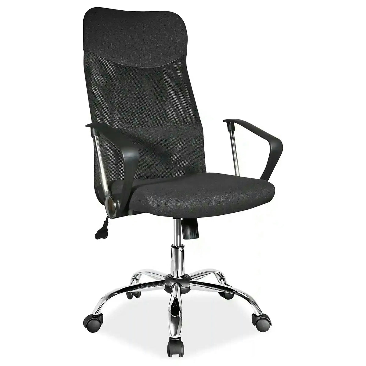Scaun de birou Q-025, negru, stofa meshm 62x50x107/116 cm