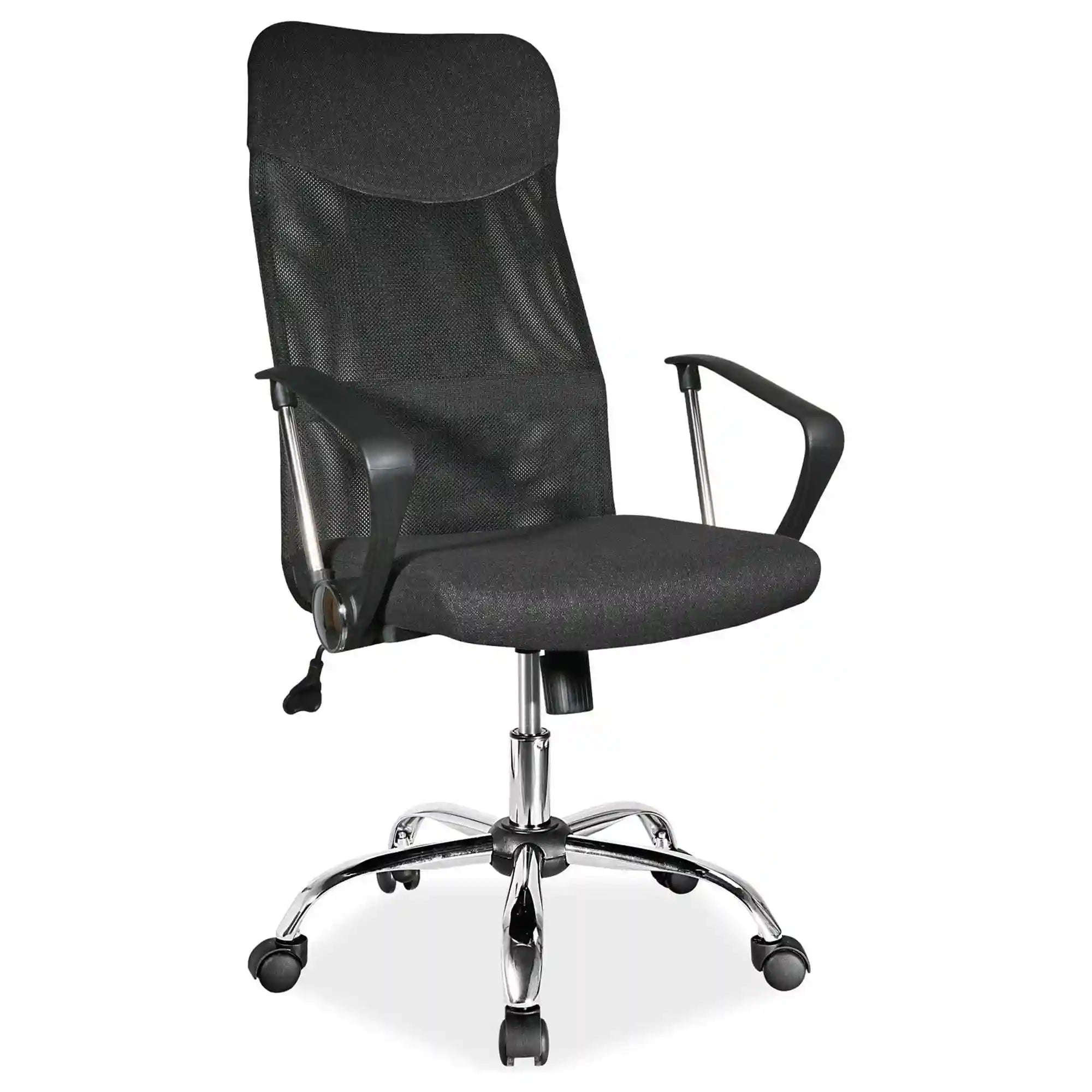 Scaun de birou Q-025, negru, stofa meshm 62x50x107/116 cm