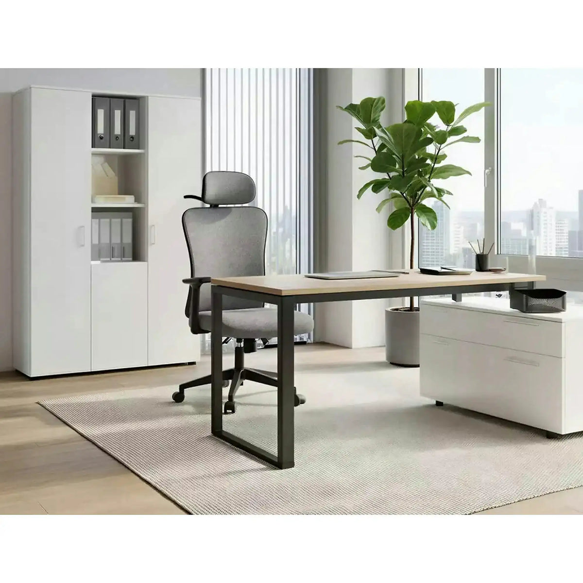 Scaun de birou Q-080 M, gri, 67x50x115/125 cm