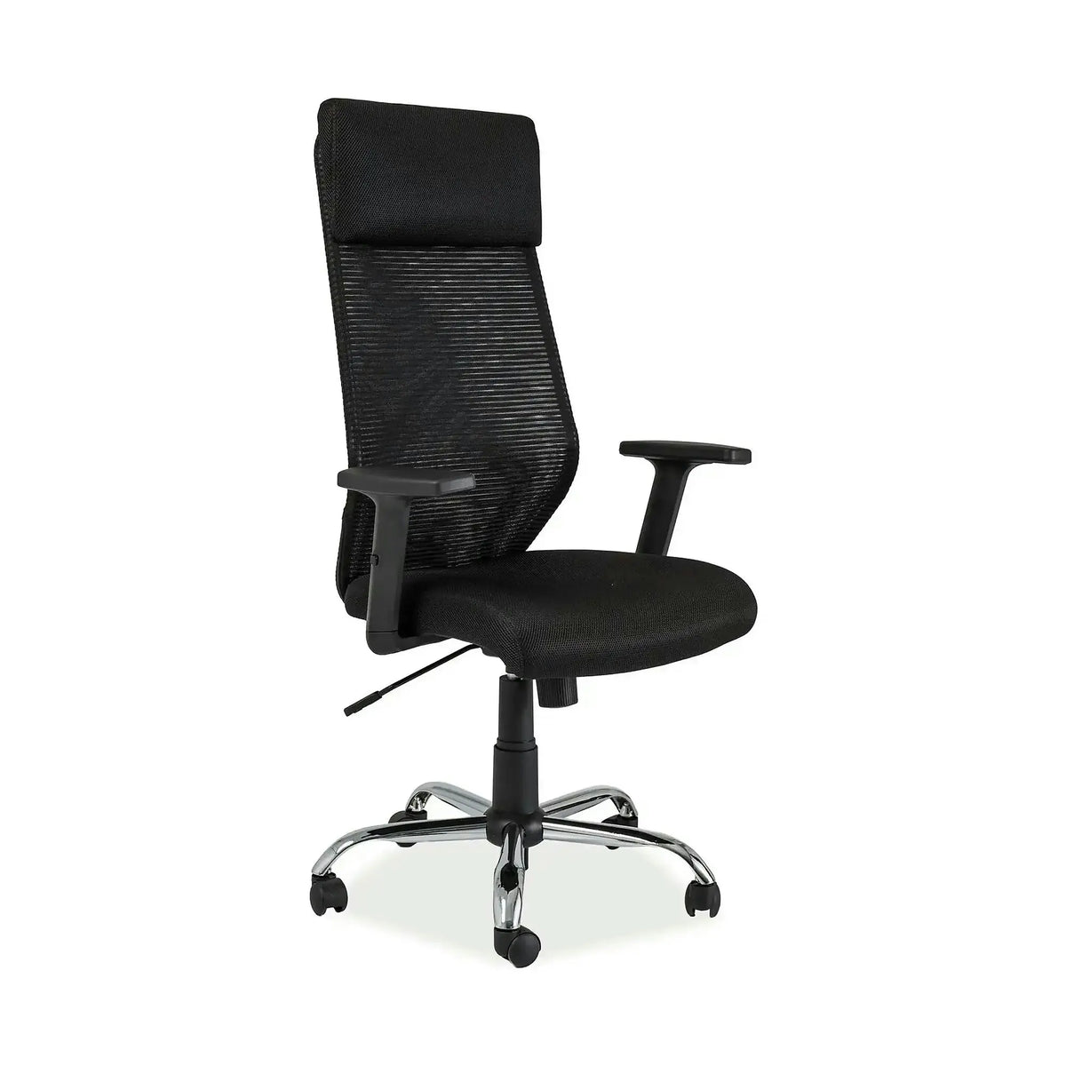 Scaun de birou Q-211, negru, stofa mesh/metal, 69x46x115/124 cm