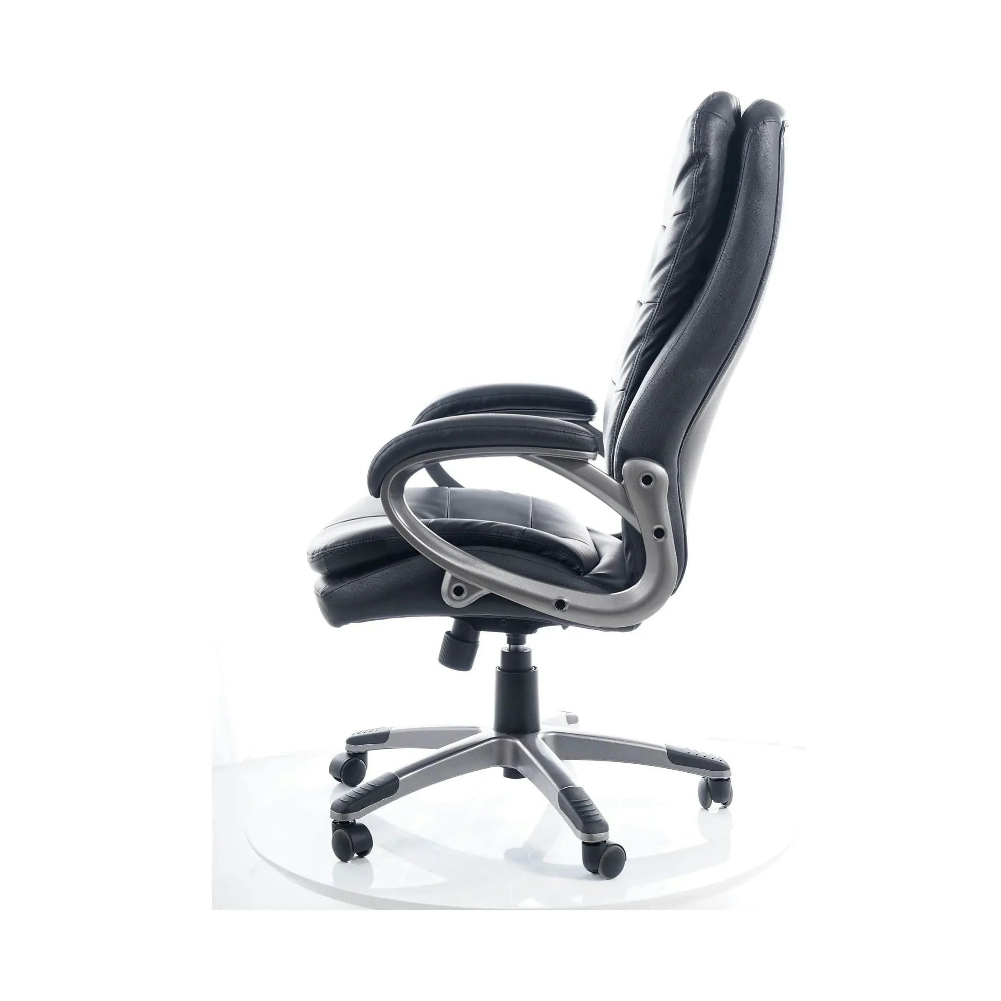 Scaun de birou Q-270, negru/crom, piele ecologica/metal, 66x50x114/124 cm