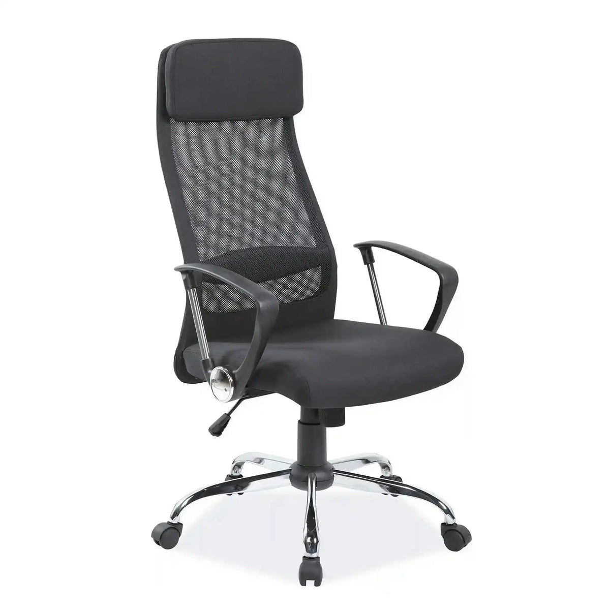 Scaun de birou Q-345, negru, stofa mesh/metal/plastic, 62x49x118/128 cm