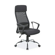 Scaun de birou Q-345, negru, stofa mesh/metal/plastic, 62x49x118/128 cm