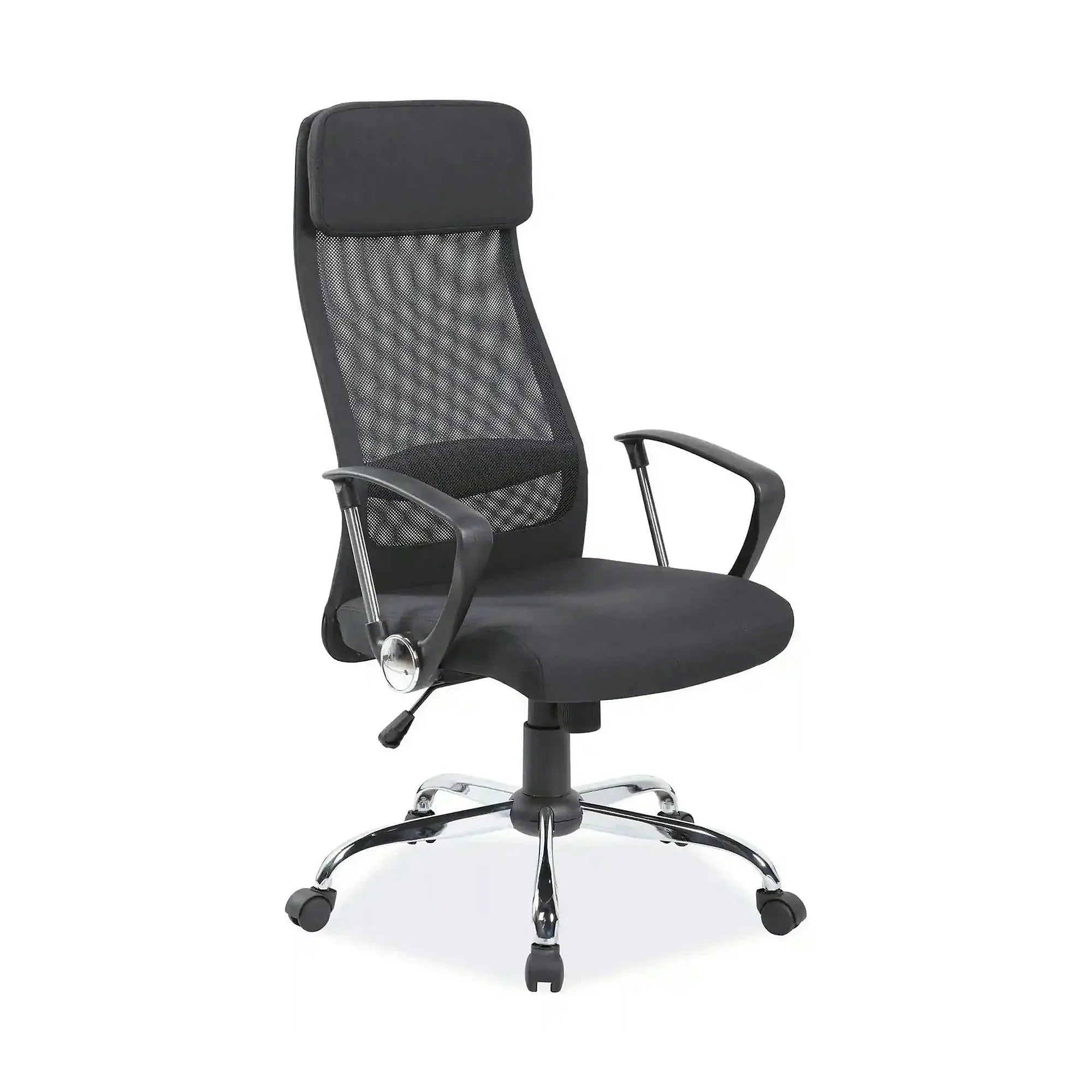 Scaun de birou Q-345, negru, stofa mesh/metal/plastic, 62x49x118/128 cm