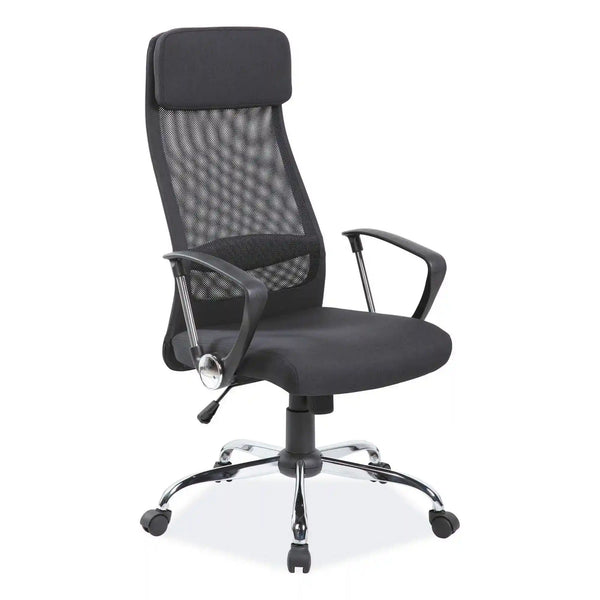 Scaun de birou Q-345, negru, stofa mesh/metal/plastic, 62x49x118/128 cm