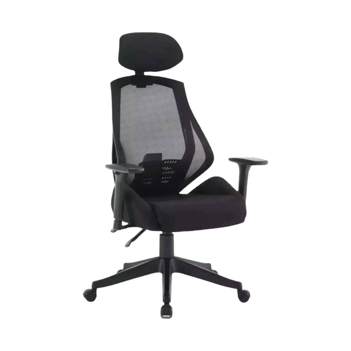 Scaun de birou Q-406 M, negru, stofa clasica/plasa, 67x52x102/110 cm