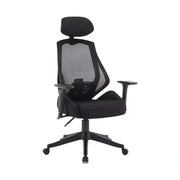 Scaun de birou Q-406 M, negru, stofa clasica/plasa, 67x52x102/110 cm