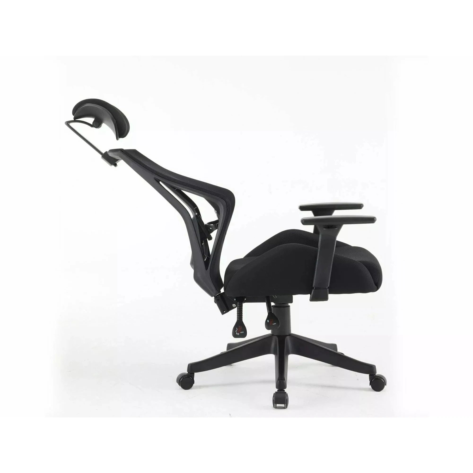 Scaun de birou Q-406 M, negru, stofa clasica/plasa, 67x52x102/110 cm