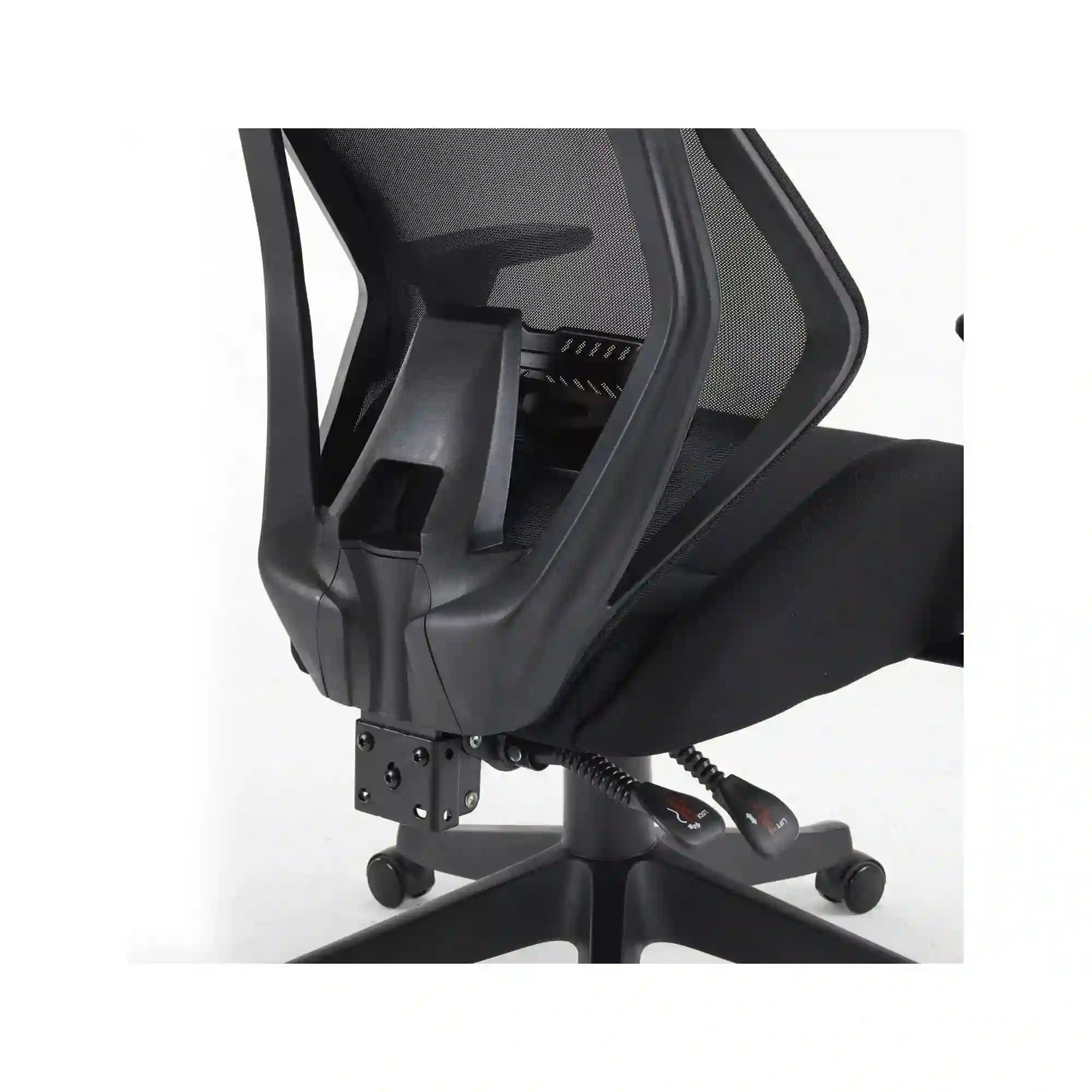 Scaun de birou Q-406 M, negru, stofa clasica/plasa, 67x52x102/110 cm