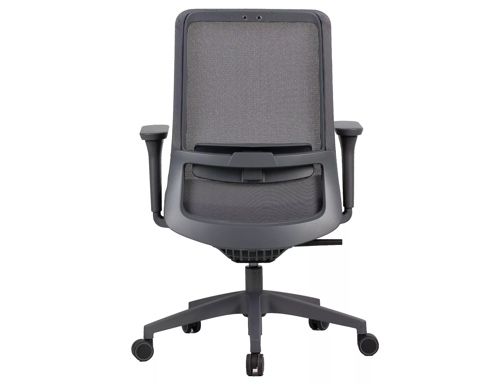 Scaun de birou Q-718, gri, stofa clasica/plasa, 62x50x98/108 cm