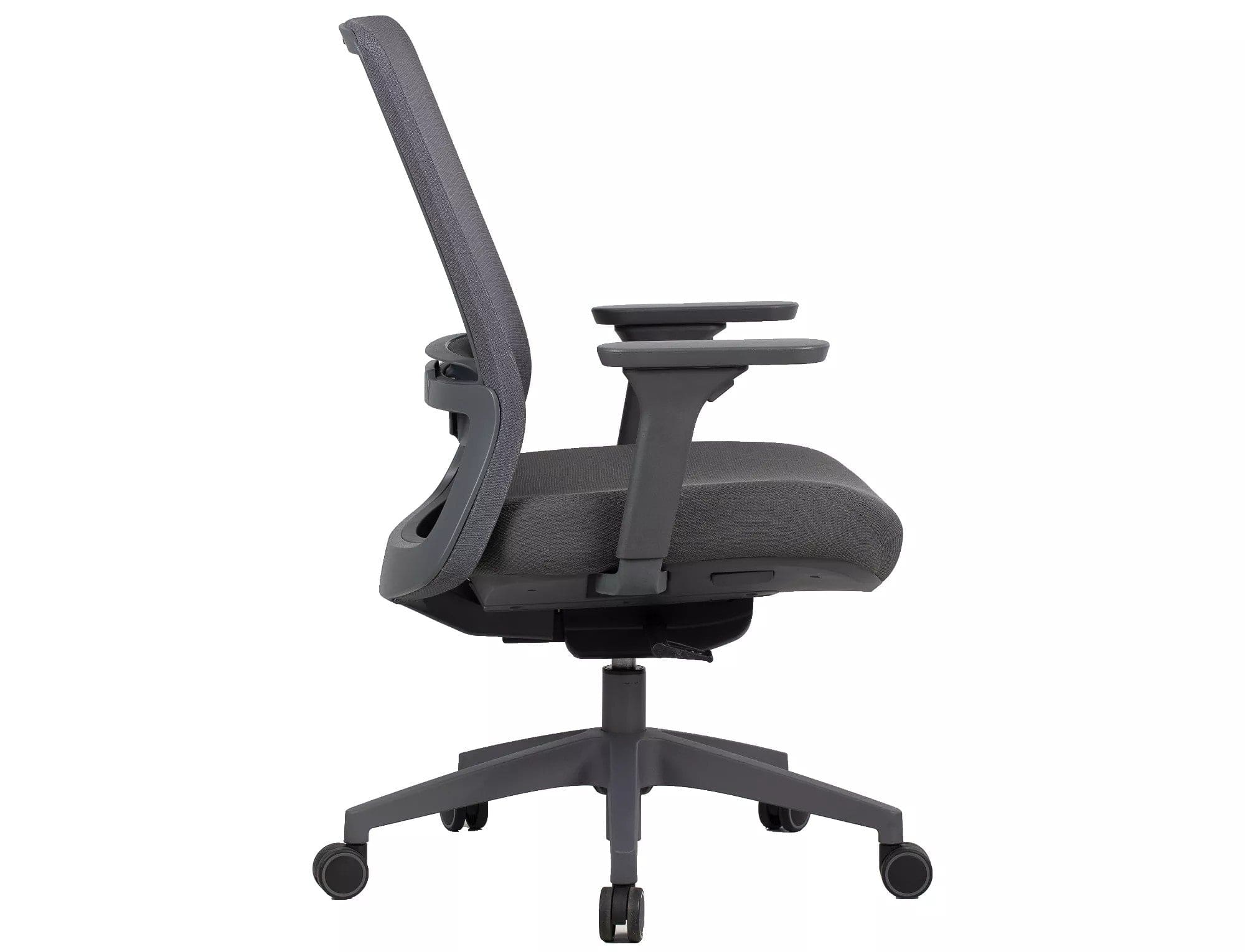 Scaun de birou Q-718, gri, stofa clasica/plasa, 62x50x98/108 cm