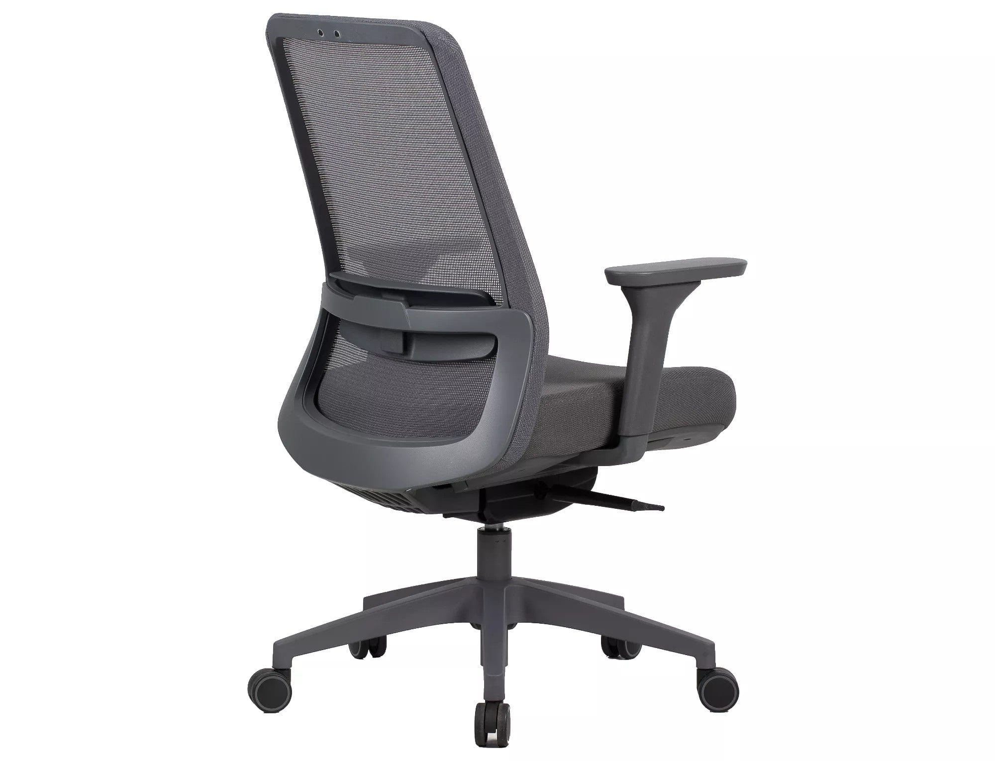 Scaun de birou Q-718, gri, stofa clasica/plasa, 62x50x98/108 cm
