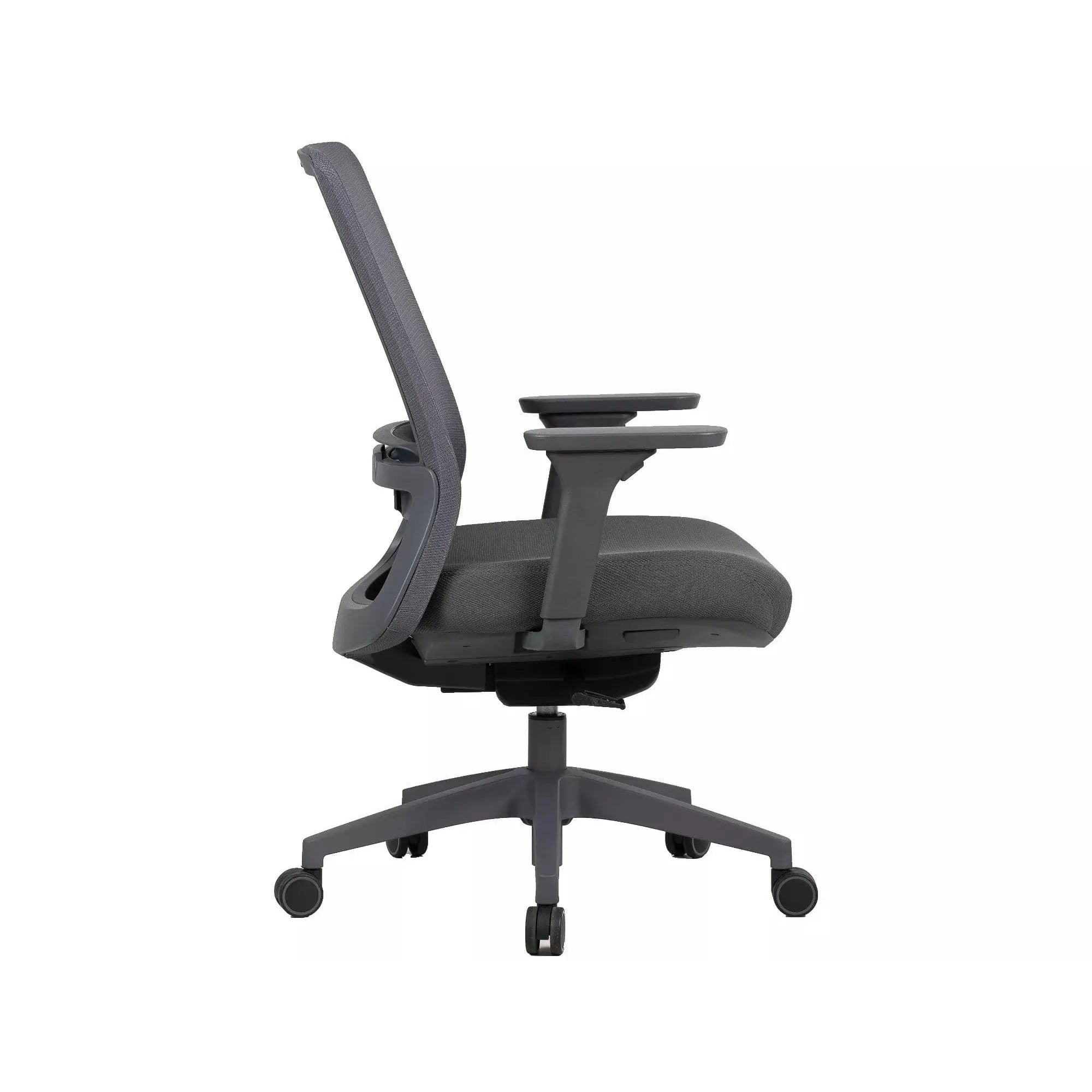 Scaun de birou Q-718, gri, stofa clasica/plasa, 62x50x98/108 cm