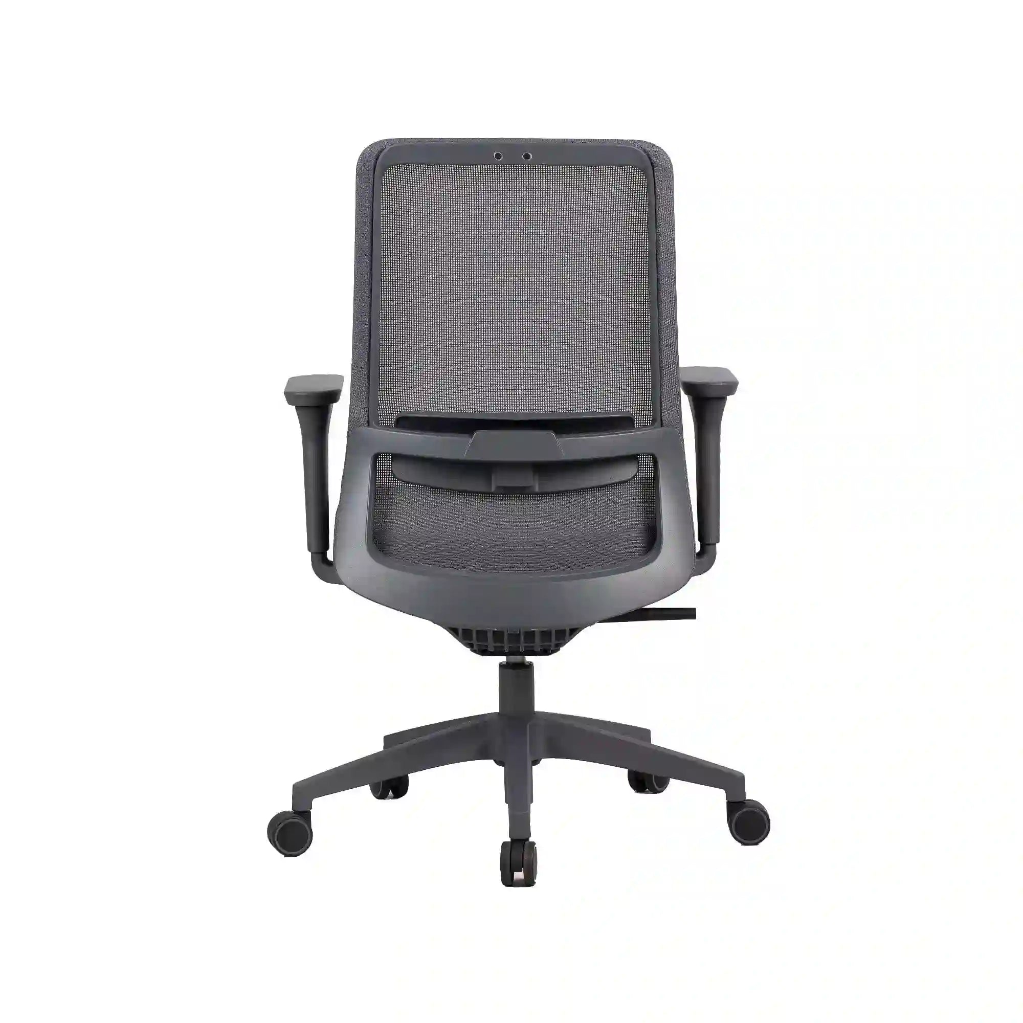 Scaun de birou Q-718, gri, stofa clasica/plasa, 62x50x98/108 cm