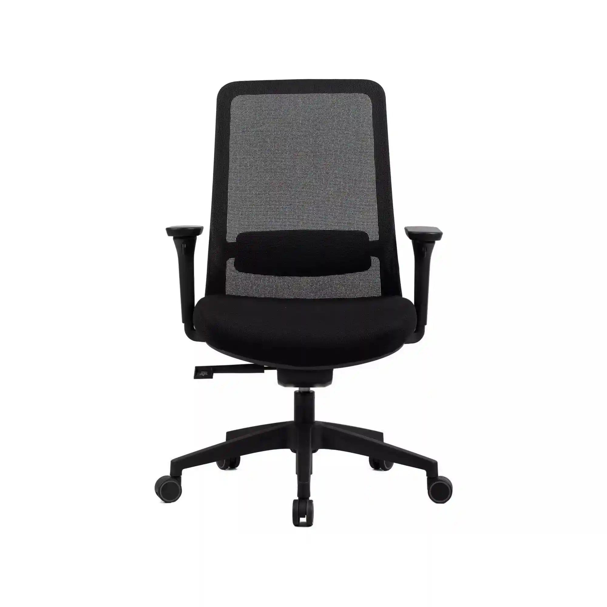 Scaun de birou Q-718, negru, stofa clasica/plasa, 62x50x98/108 cm