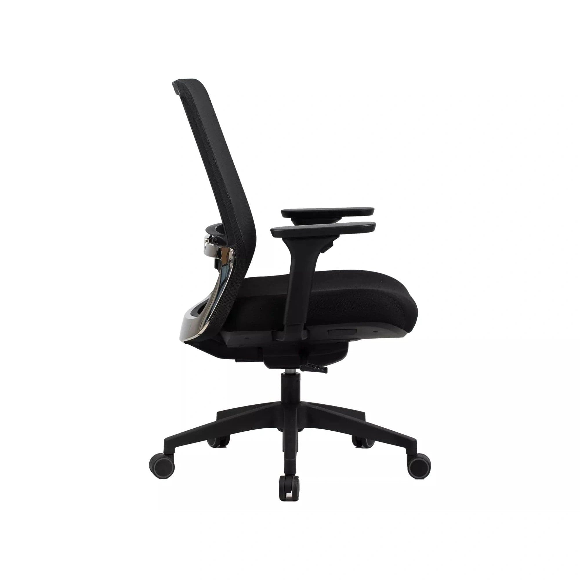 Scaun de birou Q-718, negru, stofa clasica/plasa, 62x50x98/108 cm