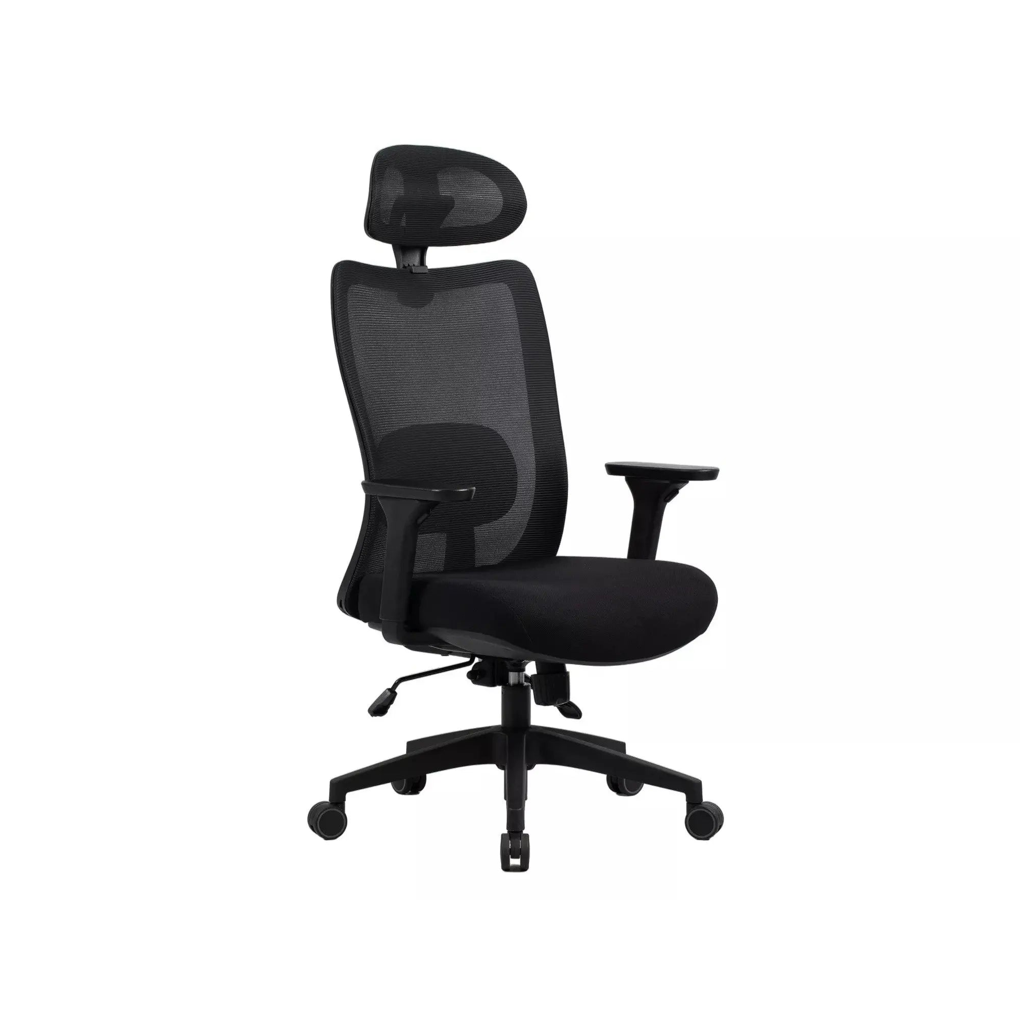 Scaun de birou Q-724 H, negru, stofa clasica/plasa, 62x49x112/122 cm