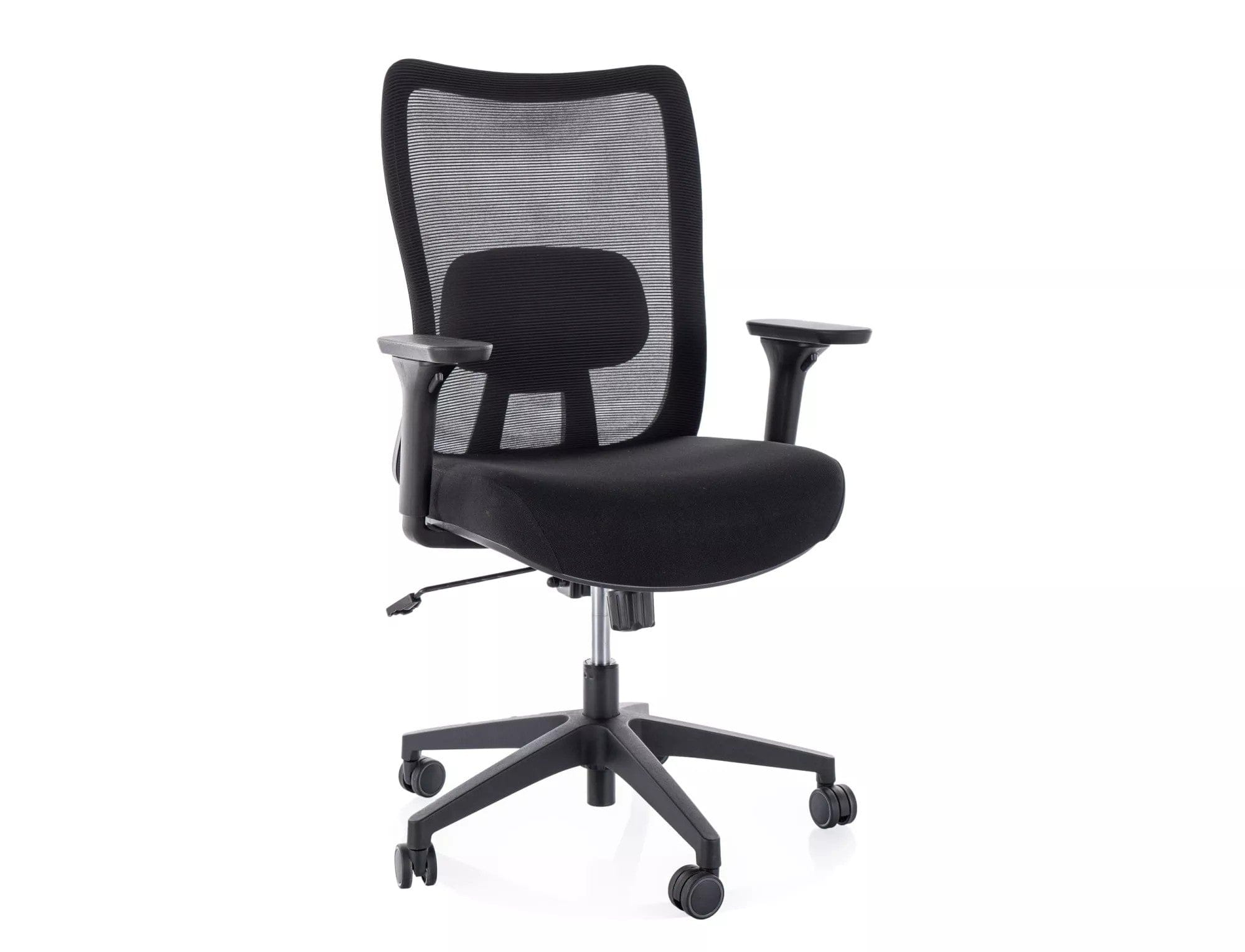 Scaun de birou Q-724, negru, stofa clasica/plasa, 62x49x95/105 cm