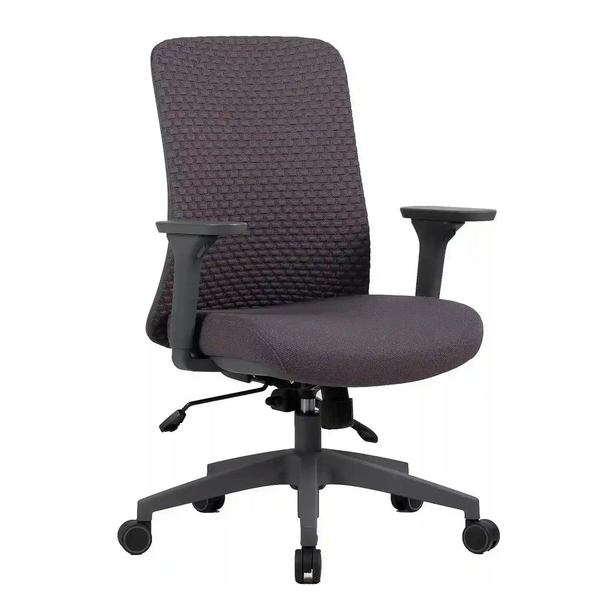 Scaun de birou Q-744, gri, stofa clasica/plasa, 62x50x91/101 cm